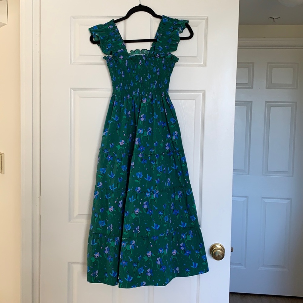 Hill House Home Ellie Nap Dress - Emerald Space Floral